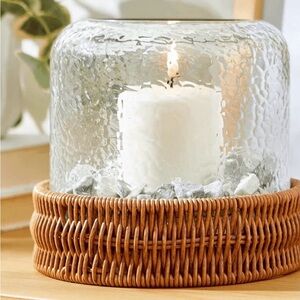 Better Homes And Gardens Textured Glass Candle Holder with Wicker Base